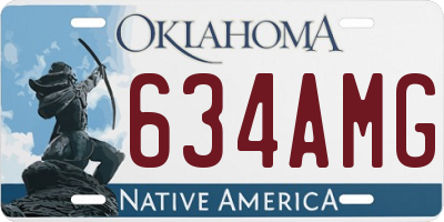 OK license plate 634AMG