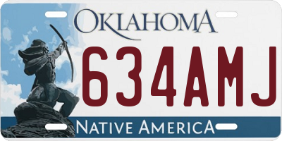 OK license plate 634AMJ