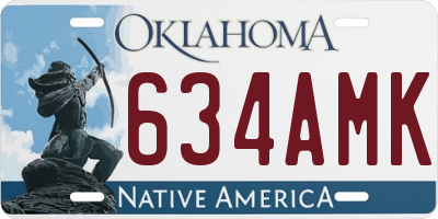 OK license plate 634AMK