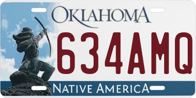 OK license plate 634AMQ