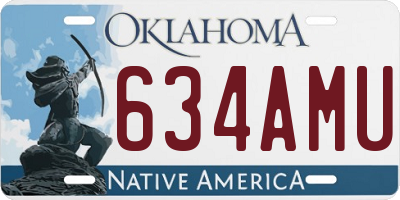OK license plate 634AMU