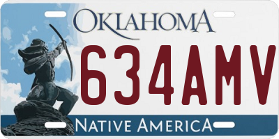 OK license plate 634AMV