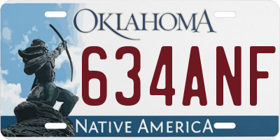 OK license plate 634ANF