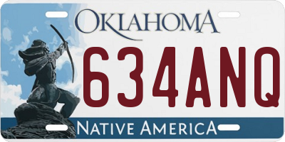 OK license plate 634ANQ
