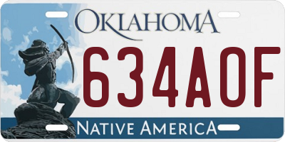 OK license plate 634AOF