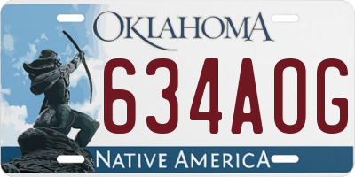 OK license plate 634AOG
