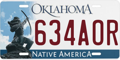 OK license plate 634AOR