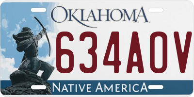 OK license plate 634AOV