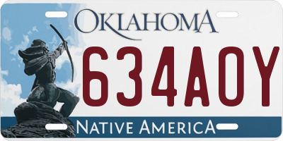 OK license plate 634AOY