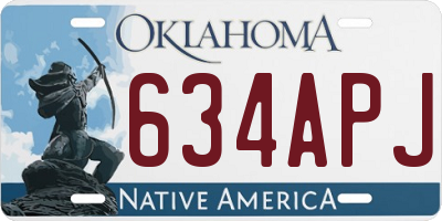 OK license plate 634APJ