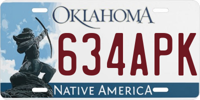 OK license plate 634APK
