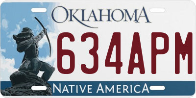 OK license plate 634APM