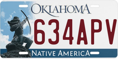 OK license plate 634APV