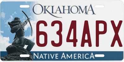 OK license plate 634APX