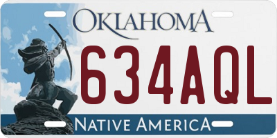 OK license plate 634AQL