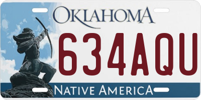 OK license plate 634AQU