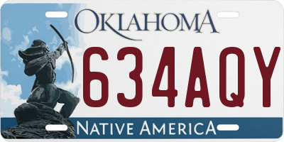 OK license plate 634AQY