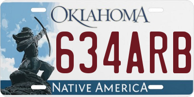 OK license plate 634ARB