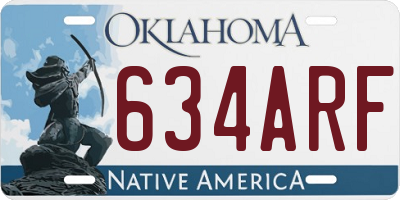 OK license plate 634ARF