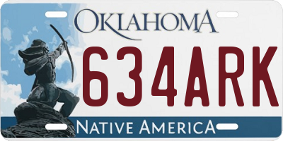 OK license plate 634ARK