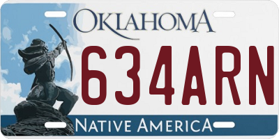 OK license plate 634ARN