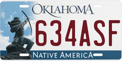 OK license plate 634ASF