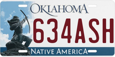OK license plate 634ASH