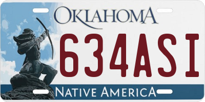 OK license plate 634ASI