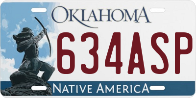 OK license plate 634ASP