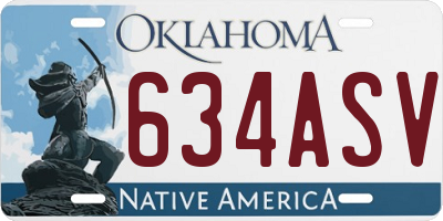 OK license plate 634ASV