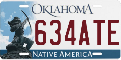 OK license plate 634ATE