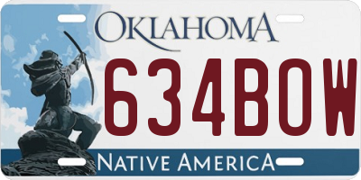 OK license plate 634BOW