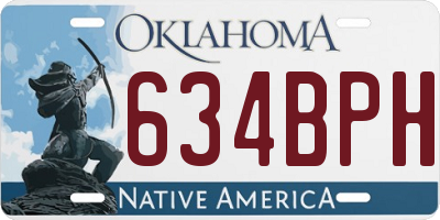 OK license plate 634BPH