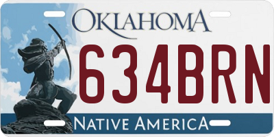OK license plate 634BRN