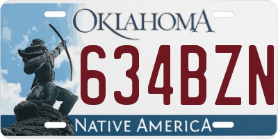OK license plate 634BZN