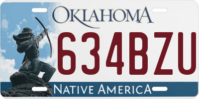 OK license plate 634BZU