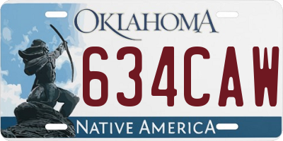 OK license plate 634CAW