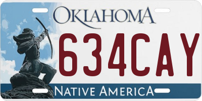 OK license plate 634CAY