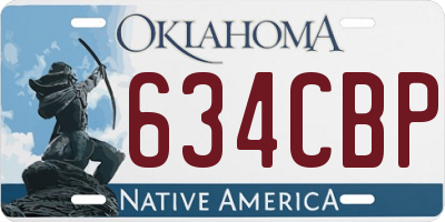 OK license plate 634CBP