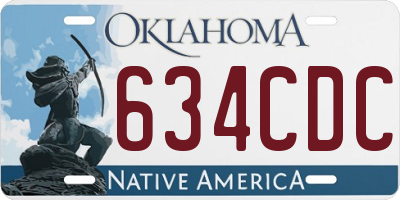OK license plate 634CDC