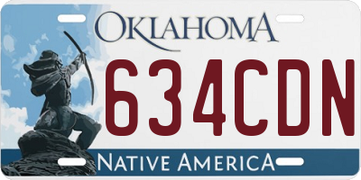OK license plate 634CDN