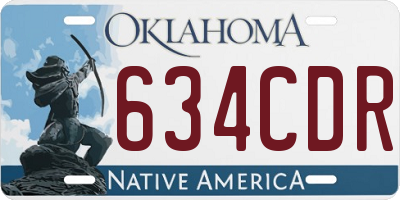OK license plate 634CDR