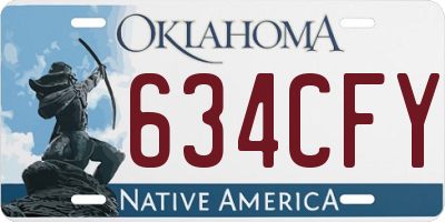 OK license plate 634CFY