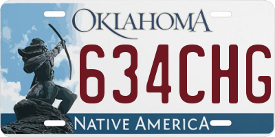 OK license plate 634CHG