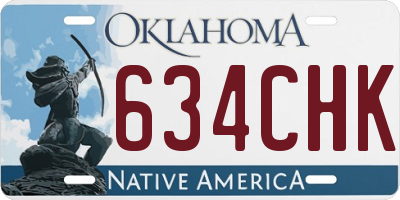 OK license plate 634CHK
