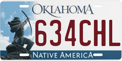 OK license plate 634CHL