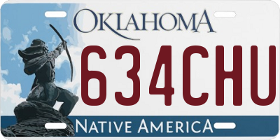 OK license plate 634CHU