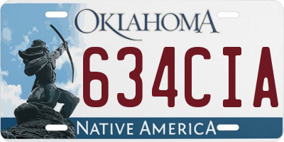OK license plate 634CIA