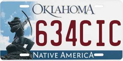 OK license plate 634CIC