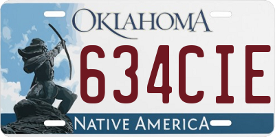 OK license plate 634CIE